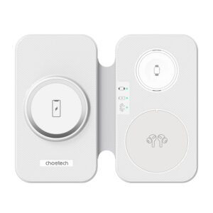 Choetech T616-F 3-in-1 inductive charger baltos spalvos - Image 3