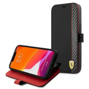 Ferrari FESAXFLBKP13SBK Apple iPhone 13 mini 5.4" dėklas telefonui juodos spalvos/dėklas telefonui juodos spalvos book On Track Carbon Stripe - Image 6