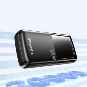 AWEI PowerBank P13K 20000mAh 22.5W juodos spalvos Digital Display - Image 4