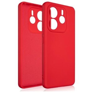 Beline silikoninis Xiaomi Redmi  Note 14 5G dėklas telefonui raudonos spalvos