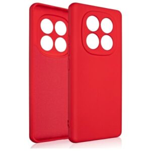 Beline silikoninis Xiaomi Redmi  Note 14 Pro 5G dėklas telefonui raudonos spalvos