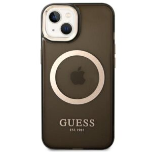 Guess GUHMP14SHTCMK Apple iPhone 14 / 15 / 136.1" dėklas telefonui juodos spalvos hard case Gold Outline Translucent MagSafe - Image 3