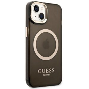 Guess GUHMP14SHTCMK Apple iPhone 14 / 15 / 136.1" dėklas telefonui juodos spalvos hard case Gold Outline Translucent MagSafe - Image 4
