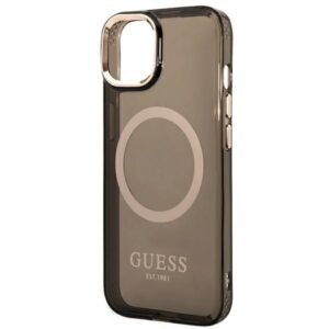 Guess GUHMP14SHTCMK Apple iPhone 14 / 15 / 136.1" dėklas telefonui juodos spalvos hard case Gold Outline Translucent MagSafe - Image 6