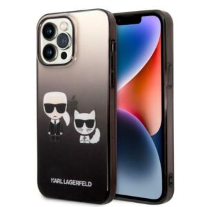Karl Lagerfeld KLHCP14XTGKCK Apple iPhone 14 Pro Max 6,7" hardcase dėklas telefonui juodos spalvos Gradient Ikonik Karl & Choupette