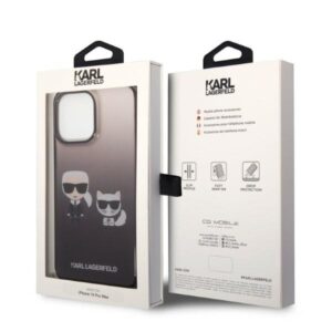 Karl Lagerfeld KLHCP14XTGKCK Apple iPhone 14 Pro Max 6,7" hardcase dėklas telefonui juodos spalvos Gradient Ikonik Karl & Choupette - Image 8
