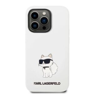 Karl Lagerfeld KLHMP14XSNCHBCH Apple iPhone 14 Pro Max 6,7" hardcase dėklas telefonui baltos spalvos Silicone Choupette MagSafe - Image 3