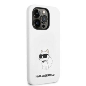 Karl Lagerfeld KLHMP14XSNCHBCH Apple iPhone 14 Pro Max 6,7" hardcase dėklas telefonui baltos spalvos Silicone Choupette MagSafe - Image 4