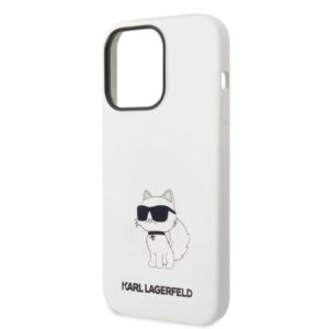 Karl Lagerfeld KLHMP14XSNCHBCH Apple iPhone 14 Pro Max 6,7" hardcase dėklas telefonui baltos spalvos Silicone Choupette MagSafe - Image 6