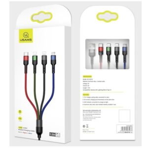 USAMS Kabelis pintas U26 4in1 3m 2AFast Charge (2xlightning/microUSB/USB-C) SJ413USB01 (US-SJ413) - Image 3