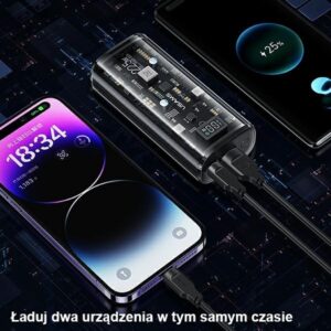 USAMS Powerbank 9000mAh PD 20WQC3.0+PD Dual-Port Fast Charge juodos spalvos 10KCD18901(US-CD189) - Image 9