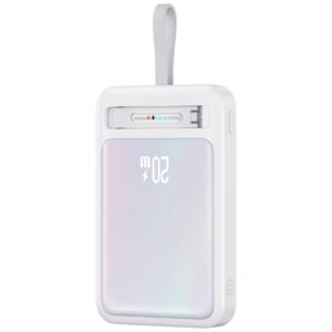 Powerbank USAMS XM Series CD219 10000mAh Magnetic Wireless baltos spalvos - Image 3