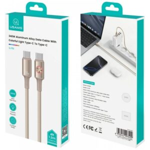 Kabelis USAMS Huan Series SJ751 240W USB-C į USB-C 1,2 m titan - Image 3