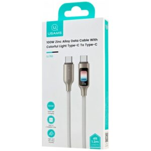 Kabelis USAMS TC Series SJ750 100W USB-C į USB-C 1,2 m titan - Image 4