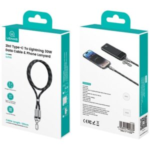 Virvelė telefonui su įkrovimo kabeliu Usams SJ746 30W USB-C į Lightning 1.2m mėlynos spalvos - Image 7