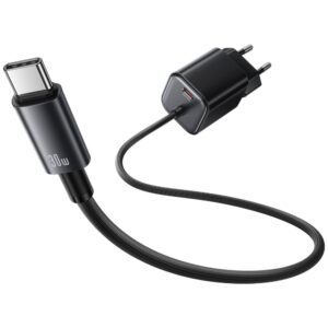 Laidinis įkroviklis USAMS JC Series CC264 30W GaN Mini Fast Charger 2xUSB-C juodos spalvos - Image 3