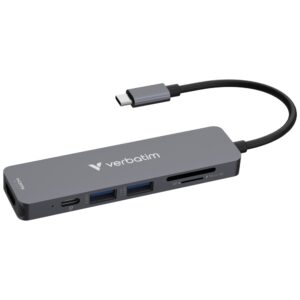 USB Hub Verbatim USB-C/HDMI/USB-A 3.2/USB-A 2.0/SD/microSD aliuminio korpusas 32156 - Image 4