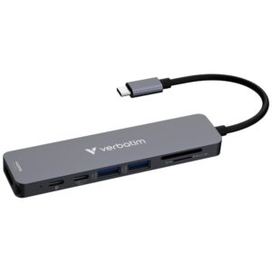 USB Hub Verbatim HDMI/USB-C 3.2/USB-C/2xUSB-A 3.2/SD/microSD aliuminio korpusas 32158 - Image 4