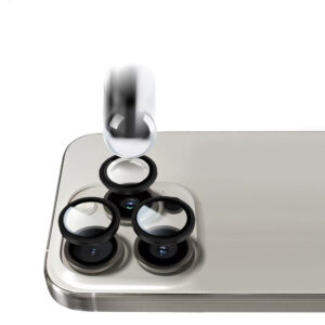 Grūdintas stiklas Tel Protect Titanium Lens 99% AR skirtas Apple iPhone 13 Pro/13 Pro Max black (objektyvui 3 vnt) - Image 4