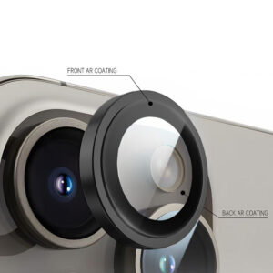 Grūdintas stiklas Tel Protect Titanium Lens 99% AR skirtas Apple iPhone 13 Pro/13 Pro Max black (objektyvui 3 vnt) - Image 5