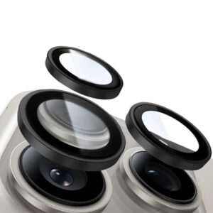 Grūdintas stiklas Tel Protect Titanium Lens 99% AR skirtas Apple iPhone 13 Pro/13 Pro Max black (objektyvui 3 vnt) - Image 6