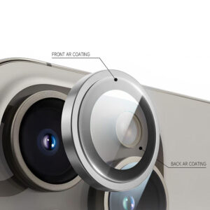 Grūdintas stiklas Tel Protect Titanium Lens 99% AR skirtas Apple iPhone 15/15 Plus skaidrus (objektyvui 2 vnt) - Image 5