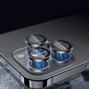 Grūdintas stiklas Tel Protect 3D Lens skirtas Apple iPhone 15 Pro/15 Pro Max titan (objektyvui 3 vnt) - Image 4