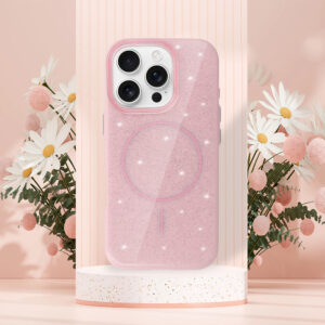 Magsafe Slim Shiny Apple iPhone 15 Pro light dėklas telefonui rožinės spalvos - Image 6