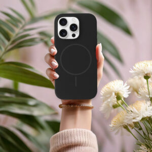 Magsafe Slim Silicone Apple iPhone 15 Pro dėklas telefonui juodos spalvos - Image 6