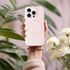 Magsafe Slim Silicone Apple iPhone 15 Pro Max light dėklas telefonui rožinės spalvos - Image 6