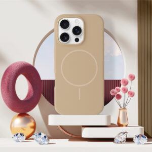 Magsafe Slim Silicone Apple iPhone 16 dėklas telefonui rudos spalvos - Image 5