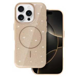 Magsafe Slim Shiny Apple iPhone 16 dėklas telefonui aukso spalvos