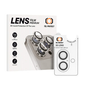 Grūdintas stiklas Tel Protect 3D Lens skirtas Apple iPhone 16/16 Plus skaidrus (objektyvui 2 vnt)