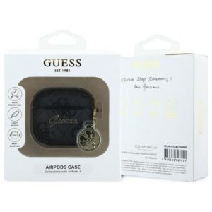 GUESS dėklas skirtas APPLE AirPods 4 GUA4G4GSMK (PU 4G W / Charm) juodos spalvos - Image 3