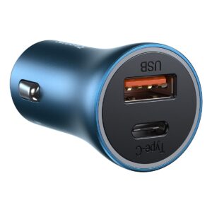 BASEUS automobilnis įkroviklis USB A + Type C + cabel Type C į Lightning PD QC4.0 3A 40W TZCCJD-03 mėlynos spalvos - Image 4