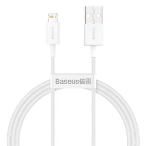 BASEUS kabelis USB A į Lightning 2,4A Superior CALYS-A02 1 m baltos spalvos
