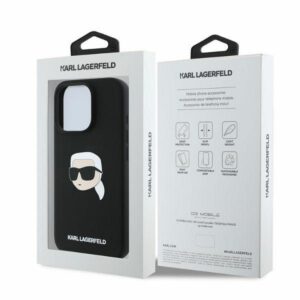 KARL LAGERFELD dėklas skirtas Apple iPhone 16 Pro Max compatible with MagSafe KLHMP16XSKHPPLK (Sil KL Head Print) juodos spalvos - Image 5