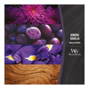 Žvakė, arom WoodWick Medium Core Hinoki Dahlia,  275g, - Image 3