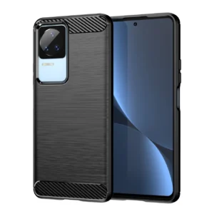 Carbon  Xiaomi Poco F4 5G flexible silikoninis carbon cover dėklas telefonui juodos spalvos