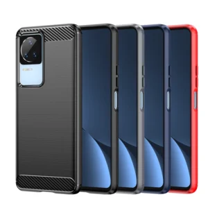Carbon Xiaomi Poco F4 5G flexible silikoninis carbon cover dėklas telefonui juodos spalvos - Image 9