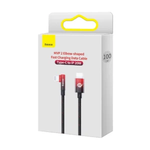 Baseus CAVP000220 kampinis Lightning - USB-C PD kabelis 20W 480Mb/s 1m - raudonos spalvos - Image 5
