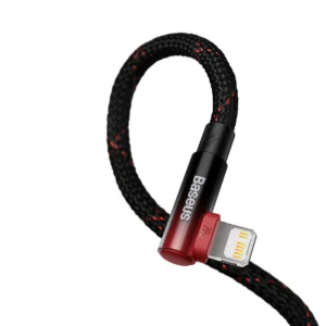 Baseus CAVP000220 kampinis Lightning - USB-C PD kabelis 20W 480Mb/s 1m - raudonos spalvos - Image 4