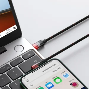 Baseus CAVP000220 kampinis Lightning - USB-C PD kabelis 20W 480Mb/s 1m - raudonos spalvos - Image 9