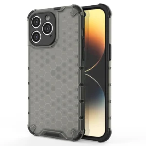 Honeycomb case Apple iPhone 14 Pro armored hybrid cover dėklas telefonui juodos spalvos