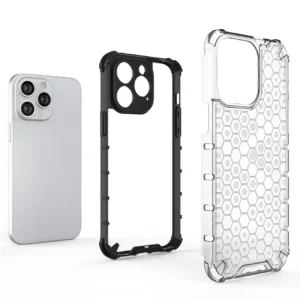 Honeycomb case Apple iPhone 14 Pro armored hybrid cover dėklas telefonui juodos spalvos - Image 3