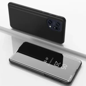 Clear View dėklas cover Oppo Find X5 Pro cover with a flap dėklas telefonui juodos spalvos - Image 2