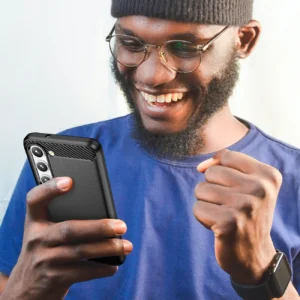 Carbon dėklas case Samsung Galaxy S23+ flexible silikoninis carbon cover dėklas telefonui juodos spalvos - Image 7