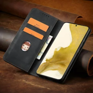 Magnet Fancy Samsung Galaxy S23+ flip cover wallet stand dėklas telefonui juodos spalvos - Image 9