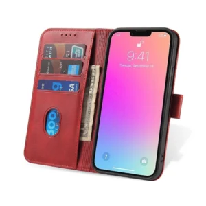 Magnet Samsung Galaxy S23 Ultra flip cover wallet stand raudonos spalvos - Image 7