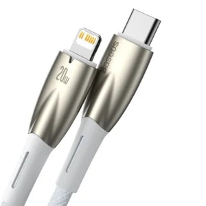 Baseus CADH000002 Lightning - USB-C PD kabelis 20W 480Mb/s 1m - baltos spalvos - Image 2